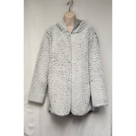 Victoria's Secret Fleece Gray Open Hooded Jacket Size 0/S - Picture 2 of 8